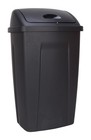 Kitchen Trash Can  13 Gallon Plastic Garbage Bin With Swing Top Lid  Black