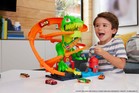 Hot Wheels Toy Car Track Set City T-rex Blaze Battle Playset   1 64 Scale