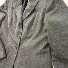 Anne Klein Ak Womens Grey Wool Blend Peak Lapel 3-button Blazer Jacket Size 16