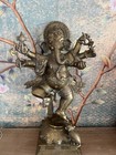 Vintage Ganesha Statue India Hindu God Solid Bronze 21 Inches Tall 