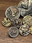 Antique Vintage Lot Of 18 Bird Brass Metal Buttons - 9 16  To 1-1 2   q40 