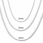 Men womens 925 Sterling Silver Tarnish-free Italian Snake Chain Necklace 16-24 