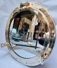 17   Inch Antique Brass Porthole Ship Mirror Handmade Gift  Wall ship Decorative