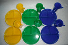 Vintage Plastic Picnic  6  Person Place Set 9  Plates   10oz  Cups Camping
