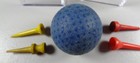 Antique Vintage  Golf Ball Blue 4 Vintage Golf Tees Display Box