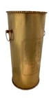 Vintage Brass Umbrella Or Cane Holder 18  W decorative Handles  Asian Motif 