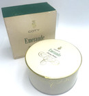 Vintage Coty Emeraude Dusting Powder Puff 4 Oz Nos Sealed In Box