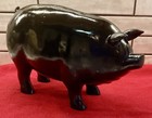 Black Large Ceramic Pig Hog Statue Farmhouse Decor 13    Long