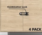 4 Pack Child Proof Sliding Cabinet Door Code Locks Baby Safety 4pcs  Black 
