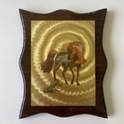Vtg Unicorn Wall Picture Wood Wall Art Plaque Lacquered - 8 5x11