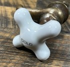 Vintage Cold Water Sink Faucet Brass With Large Porcelain Knob