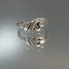 Adjustable Sterling Silver Toe Ring Leaf Design Stamped 925
