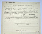 Antique Paper Document The State Of Texas  capias Pro Finem     October 1893