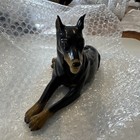 Morten s Studio Ceramic Doberman Pinscher Figure Dog Statue Painted Black Brown
