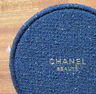 Chanel Beauty Pouch Navy Bl Tweed Round 6 x6 x2  Bnib Vip Gift