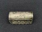 Antique Victorian Silver Plated Floral Motif Dome Top Postal Stamp Holder