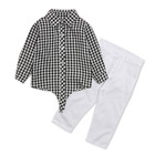 2pcs Toddler Baby Girls Grid Shirt pants Set Kids Summer Clothes Outfits