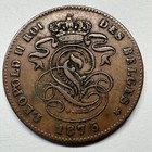 1875 Belgium 2 Cents - Coin  c-017