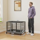 36  Heavy Duty Dog Crate  Indestructible Dog Cage Kennel  Black