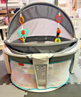 Fisher-price On-the-go Baby Dome Portable Infant Bassinet W  Toys Gray Teal