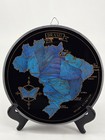 Vintage Mcm Blue Morpho Butterfly Wing Art Picture Wall Decor Plaque Brazil 