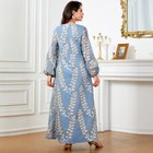 Fashion Women Embroidery Dress Sequins Abaya Maxi Muslim Kaftan Ramadan Gown Eid