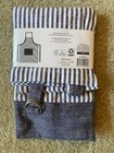 New  Mainstays Apron  Blue white Stripe W  2 Front Pockets