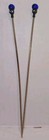 Antique Cobalt Glass Rhinestone Hatpin Matched Pair Hat Pins Blue Marbles 6 