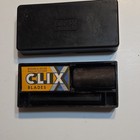 Vintage Clix Safety Razor Set Case 4 Monogram Blades Made In Usa Travel Kit 1943