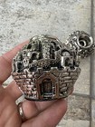 Vintage Judaica Jewish Shabbat Candlesticks Jerusalem Israel Holy Stamped 925