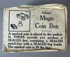 Adams Magic Coin Box Magician Toy Trick Matches Kit Set Vintage