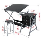 Mdf Drafting Table Drawing Desk Art Hobby Folding Adjustable W  Stool   Drawers