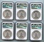 Lot Of 6 - 2018 1 Troy Oz American Eagle Silver Dollars Ngc Ms69 999 Fine Silver