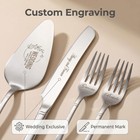 Silver Wedding Cake Knife Server Set Bride Groom Cutting Slicer Forks 4 Pcs