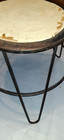 Wi Barn Vintage Metal Industrial Foot Stool Plant Stand Chair Seat Mid-century