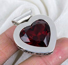 Mozambique Garnet Heart Gemstone Handmade 925 Sterling Silver Jewelry Pendant 2 