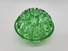Large Vintage 19 Hole Green Glass Flower Frog Made In England Damaged
