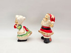 Vintage Christmas Santa   Mrs Claus 1950s Lefton Spaghetti Salt   Pepper Shakers