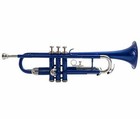 Trumpet  Bb Blue   Nickel Plated Lightweight With Case And Mouthpiece Brass Made