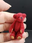 Vintage Dollhouse Miniature Red Color Teddy Bear By Little Gem Bears  1 12