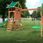 Backyard Discovery Cedar Wooden Swing Set Kids Outdoor 8 Ft Slide Playground Fun