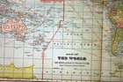 1913 Antique Color Map Of The World Mercator s Cram With Populations Etc  