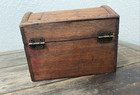 Vintage Rustic Small Hand Made Wooden Box With Latch Lid Trinket Carved Flowers