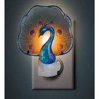 Peacock Bird Night Light Glass Us Plug Wall Mount