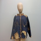 Sugar Street Weavers Vintage Celestial Blue Gold Tapestry Jacket - One Size