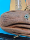 Lot Of 2 Vintage Leather Bank Bags     Drawstring Coin Pouches     1920s   40s Bank   