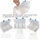  Plastic Compartment Box With Adjustable Dividers Craft Tackle 2 Pack White