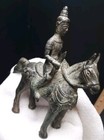 Vintage Indian Rider warrior On Horse  Antique  6  High   With Some Patina