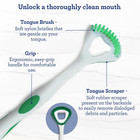Dual Action Tongue Scraper  1 Pack   2-in-1 Tongue Scraper   Soft Bristled Brush