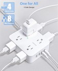 Surge Protector Power Strip  Hanycony 8 Wide Outlets With 4 Usb Charging Ports 